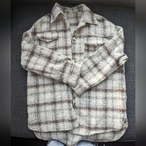 Plaid Button-Up Cardigan